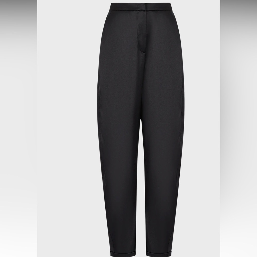 Giorgio Armani Luxury Silk Black Pant Trousers Armani